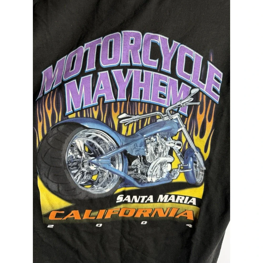 Vintage 2004 Annual Santa Maria Bike Week USA Harley Davidson TShirt Men's Flame